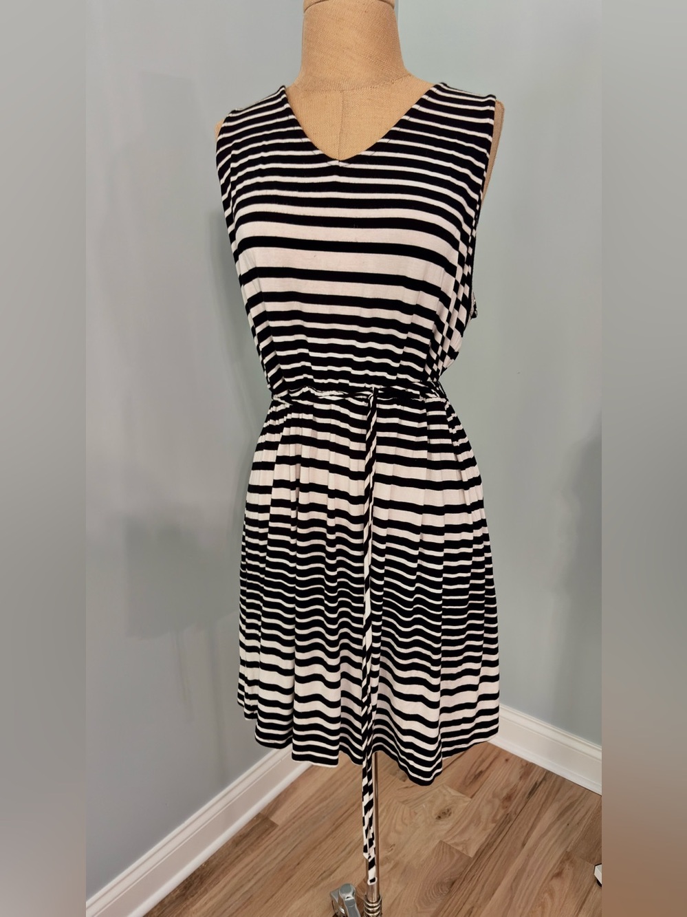 Merona Women’s Black & White Striped Summer Dress XXL